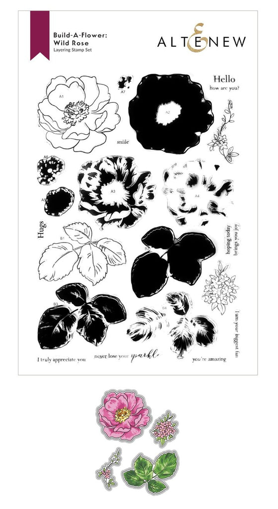 Build-A-Flower : Ensemble de tampons et matrices de superposition de roses sauvages