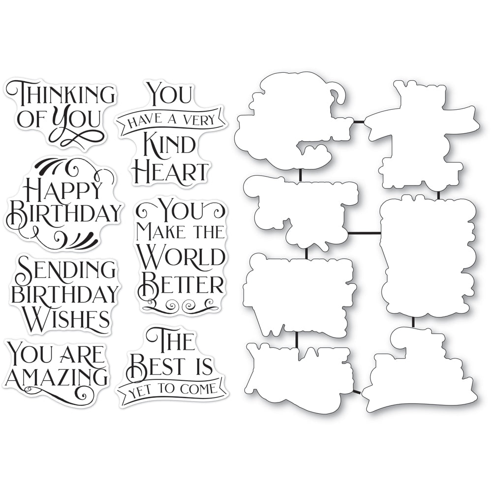 Say It Big clear stamp and die set