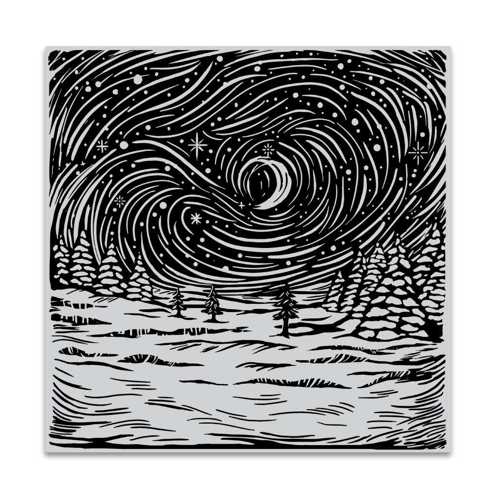 Impressions en gras de scènes d’hiver gravées