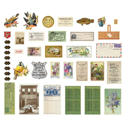 Happy Thought Miscellany Matrices de découpe imprimées de la collection Flea Market Finds par Cathe Holden