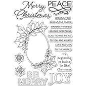 Ensemble de tampons transparents Festive Christmas Greetings