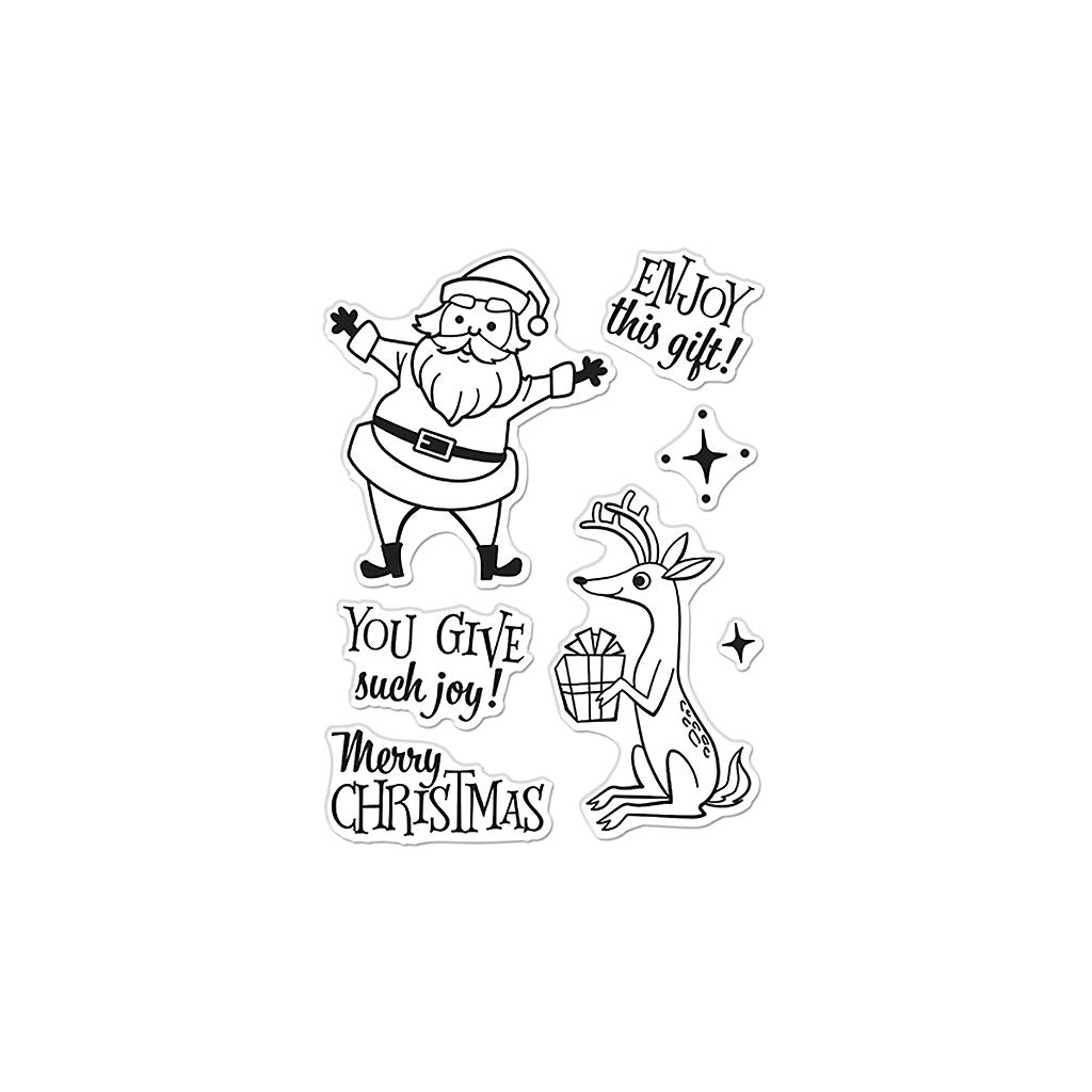 Salutations de héros : Joyeux Noël Père Noël et renne 3x4