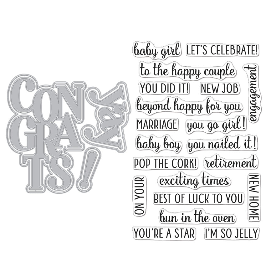 Félicitations & Yay Stamp & Cut XL