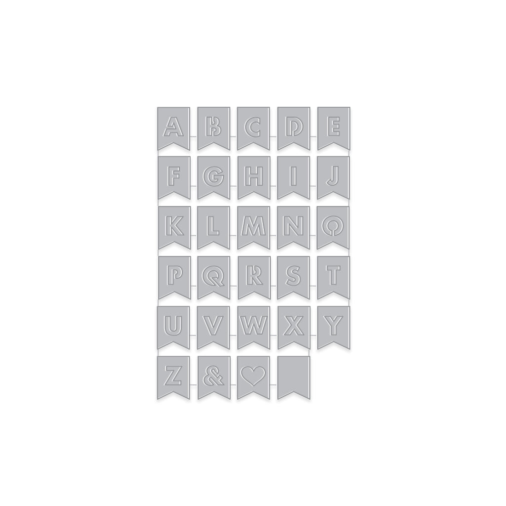 Matrices de découpe fantaisie avec bannière et lettres