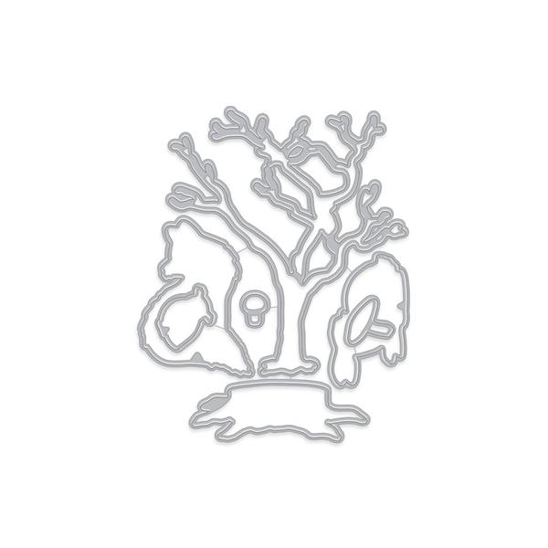Coupes de cadres d'arbres et d'animaux d'hiver