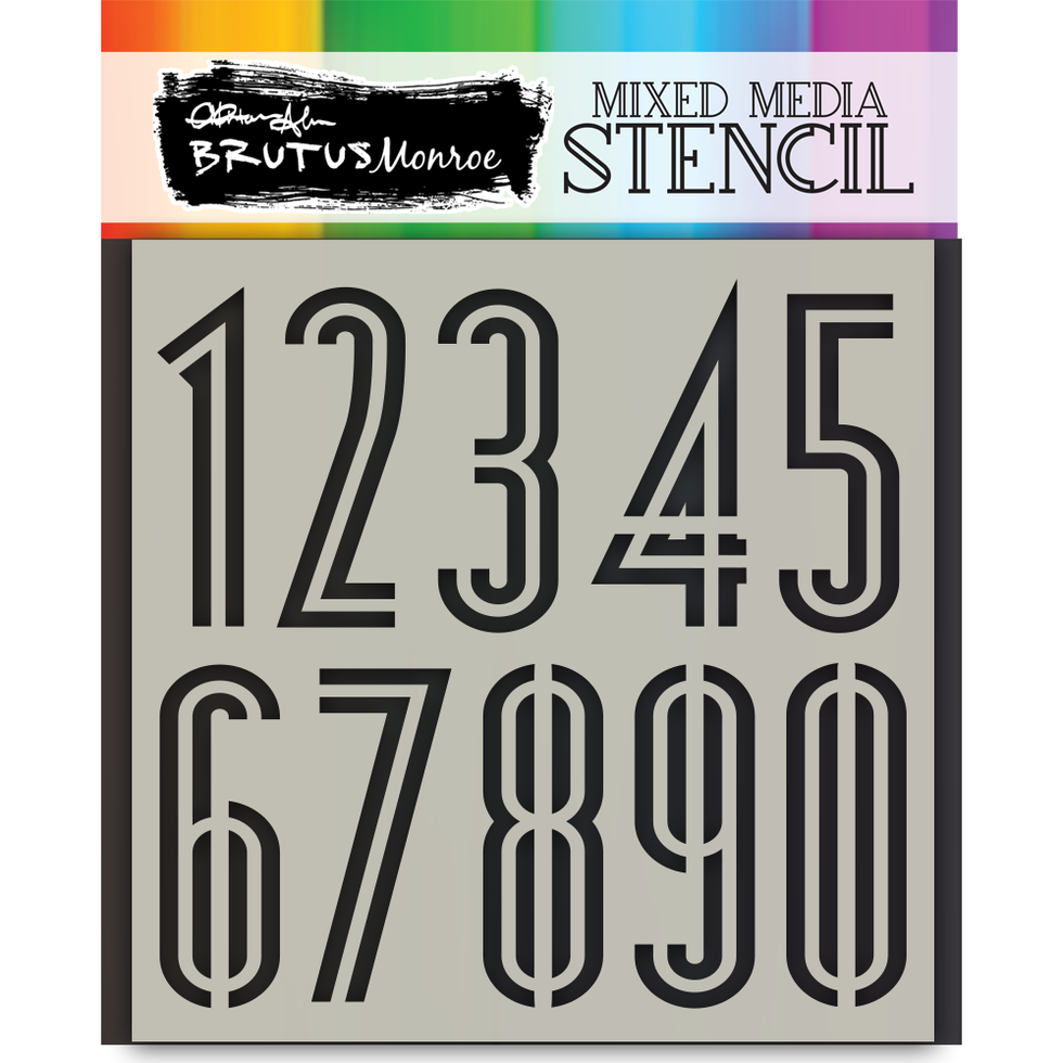 Mixed Media Stencil - Deco Number*