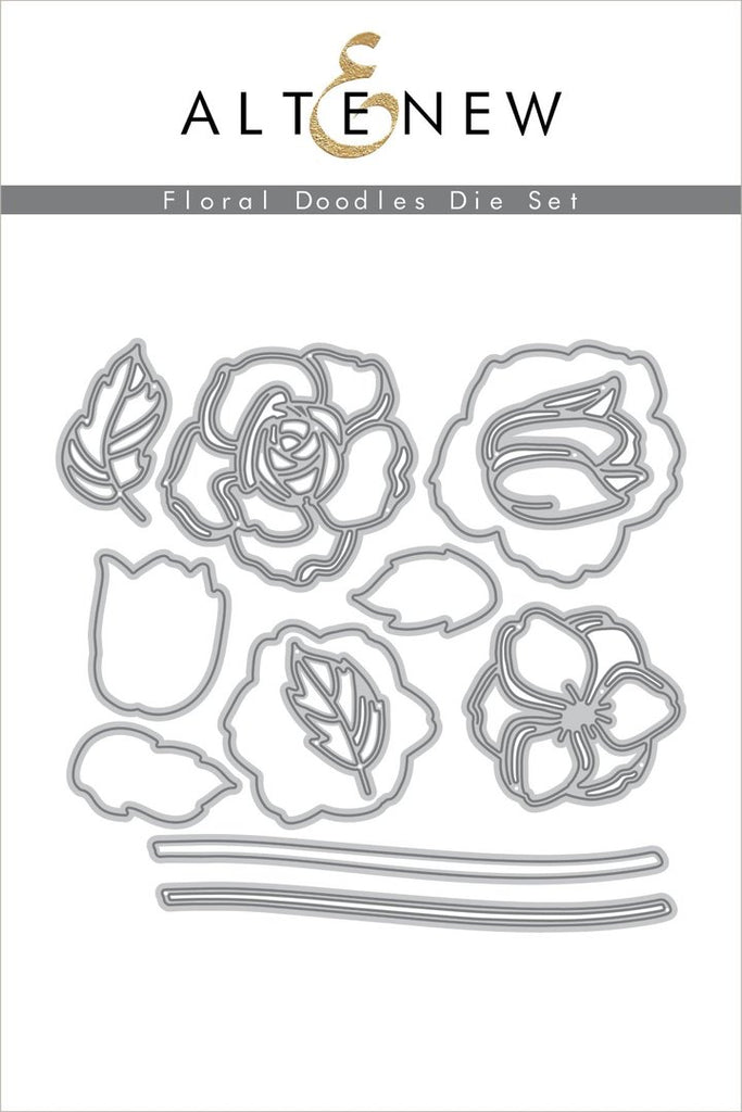 Ensemble de matrices de gribouillages floraux