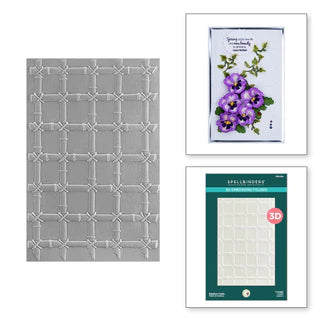 Dossier de gaufrage 3D en treillis de bambou de la collection Painter's Garden par Susan Tierney-Cockburn