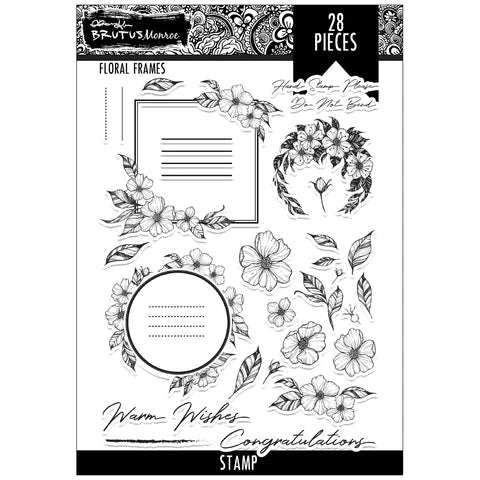 Cadres floraux - Timbre 6x8