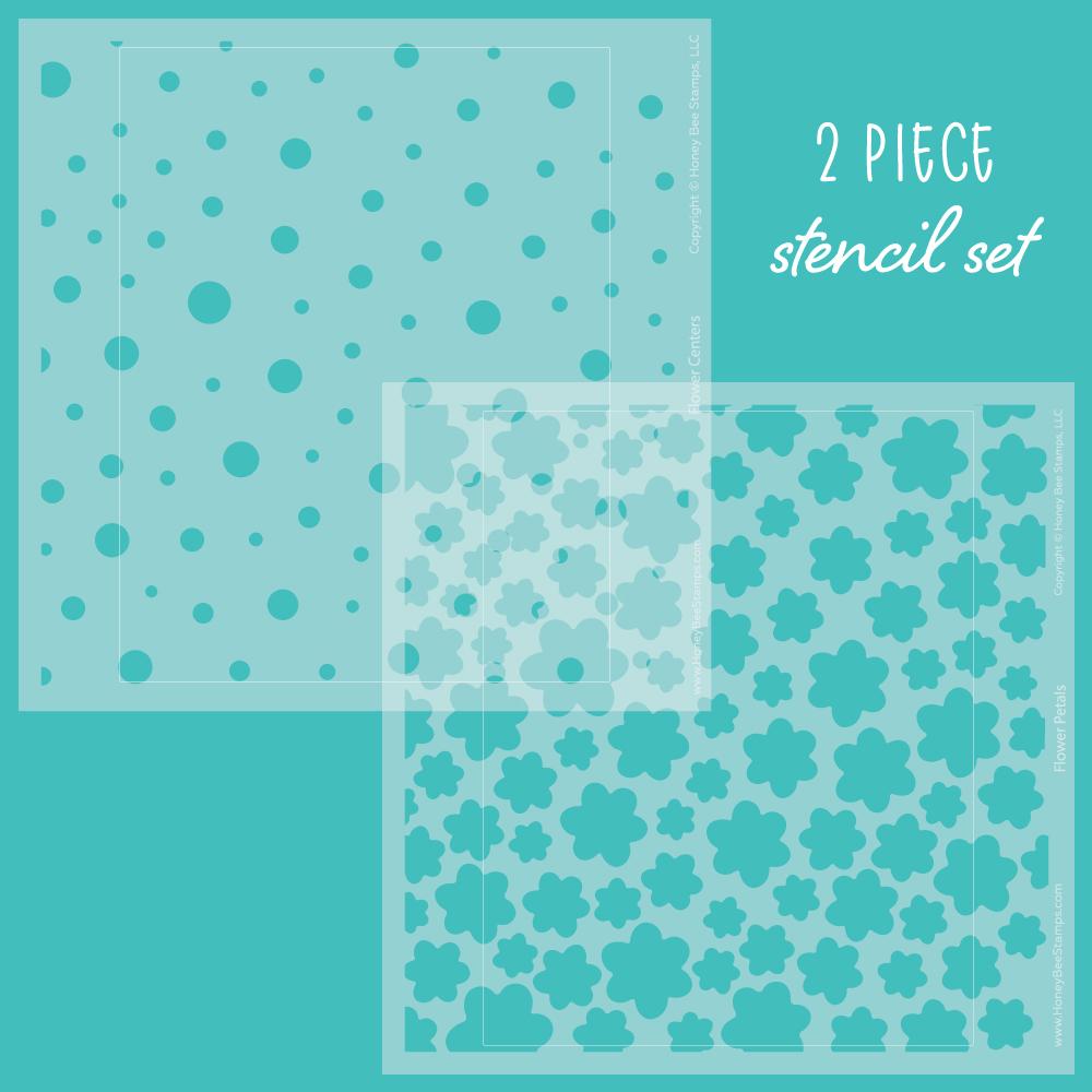 Flower Builder Background Stencils set of 2 - RETIRING