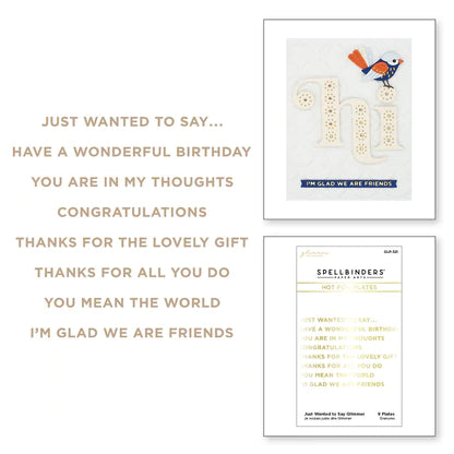 Just Wanted to Say Glimmer Hot Foil Plate de la collection Just Wanted to Say