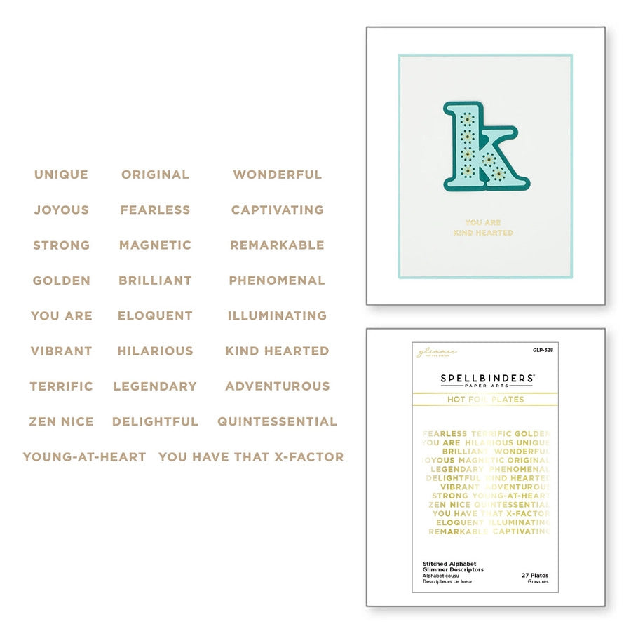 Descripteurs de Glimmer Alphabet cousu Plaques à chaud de la collection Alphabet cousu