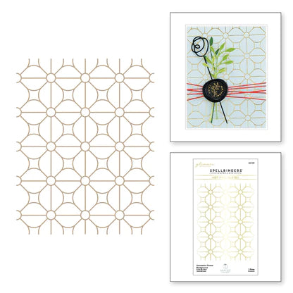 Plaque de feuille chaude Glimmer de fond de fleur géométrique de la collection scellée par Spellbinders