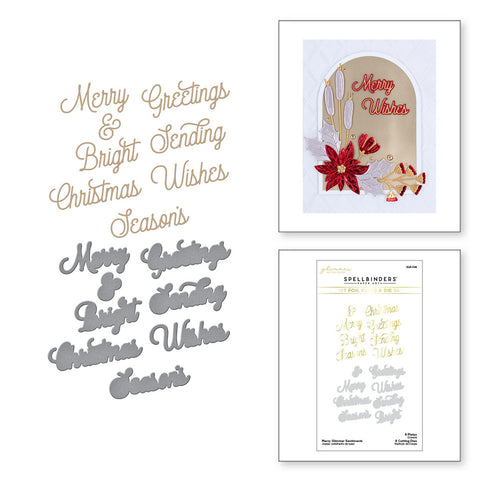 Merry Glimmer Sentiments Glimmer Hot Foil Plate & Die Set from the Glimmer Greetings Collection