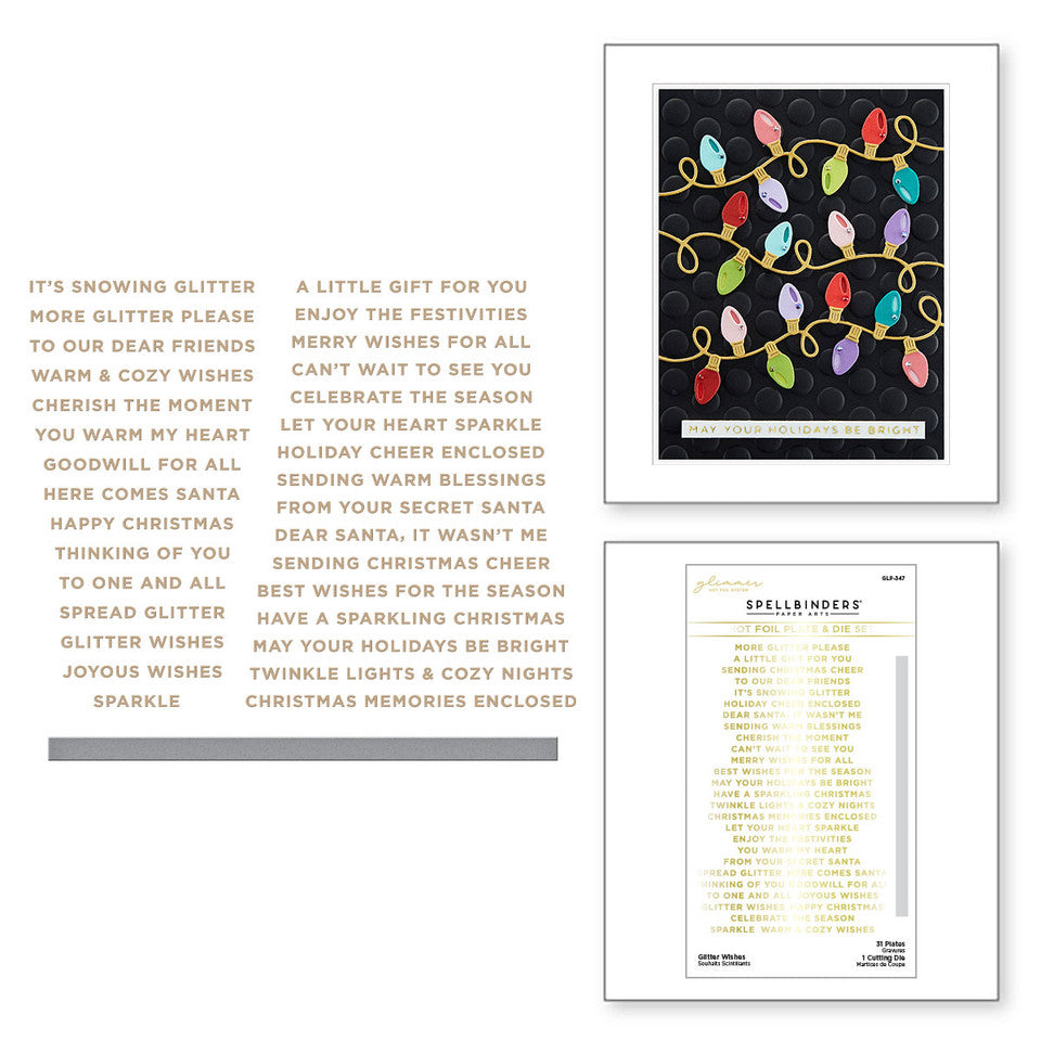 Glitter Wishes Glimmer Hot Foil Plate & Die Set de la collection Celebrate the Season