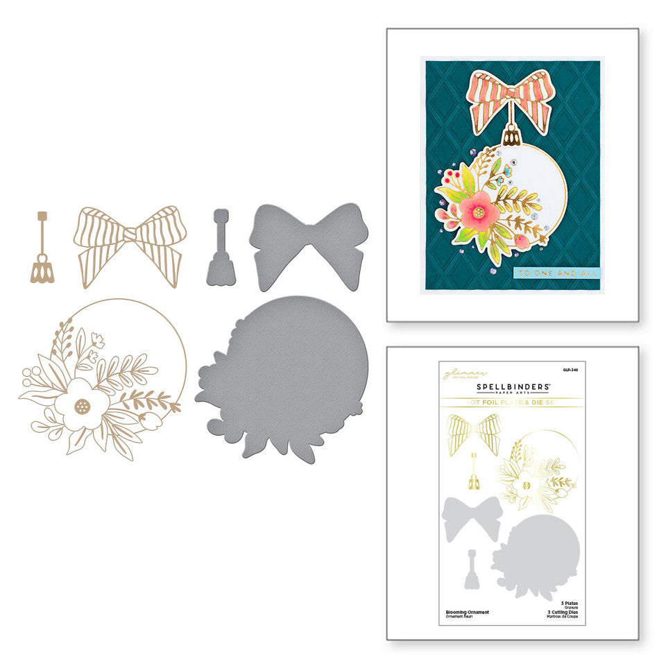 Blooming Ornament Glimmer Hot Foil Plate & Die Set de la collection Glimmer Greetings