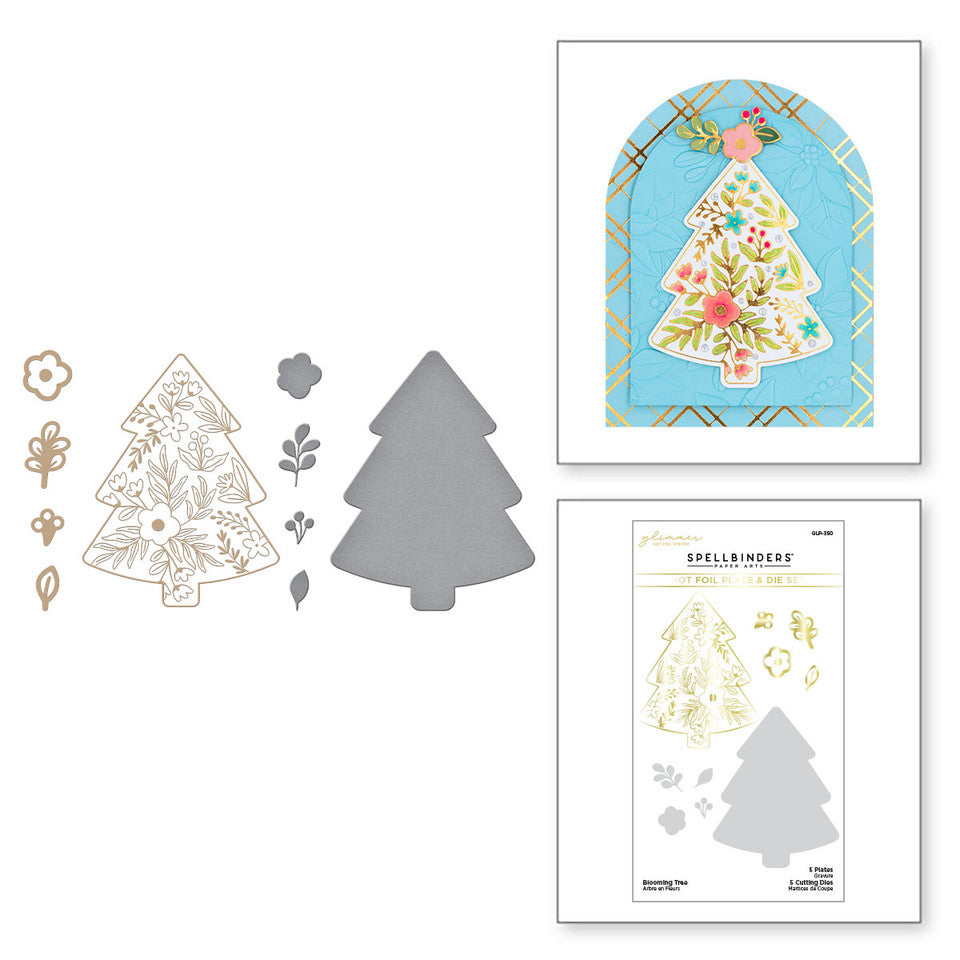 Blooming Tree Glimmer Hot Foil Plate & Die Set from the Glimmer Greetings Collection