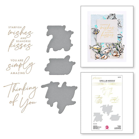Seahorse Kisses Sentiments Glimmer Hot Foil Plate & Die Set de la collection Seahorse Kisses par Dawn Woleslagle