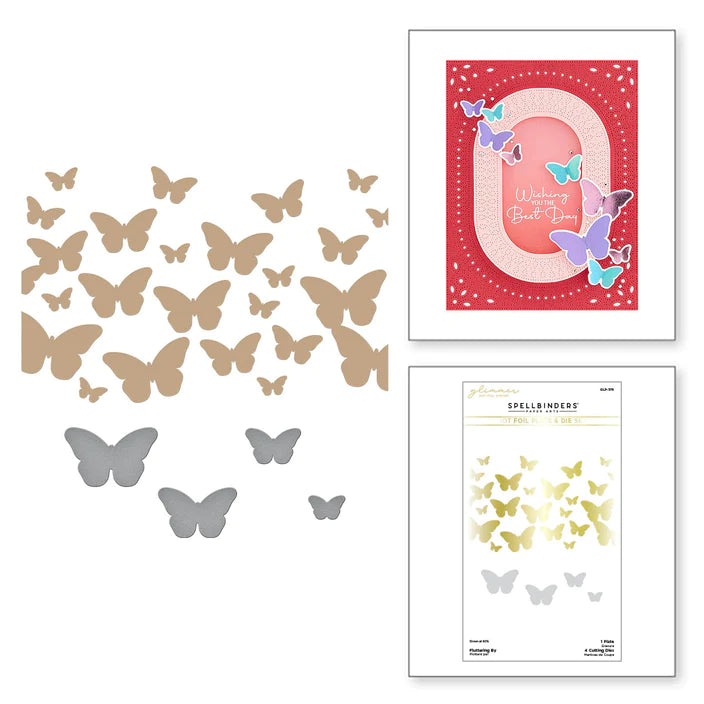 Fluttering By Glimmer Hot Foil Plate & Die Set de la collection Stylish Ovals