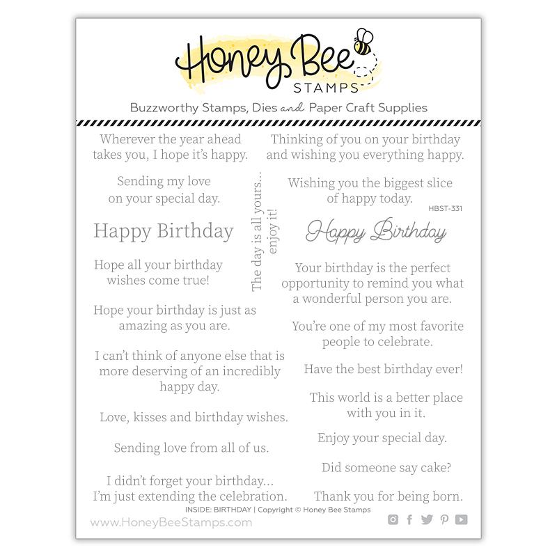 À l'intérieur : Sentiments d'anniversaire | Jeu de tampons 6x6