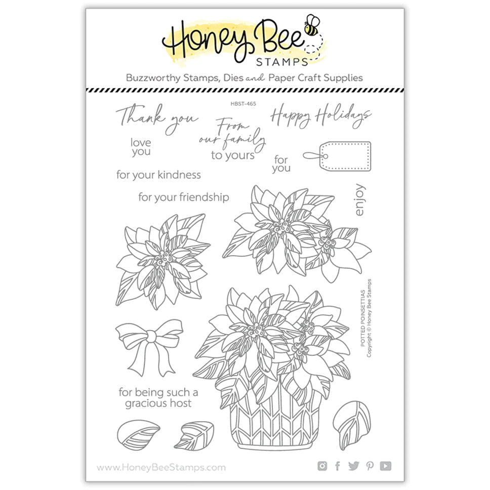 Potted Poinsettia Stamp Set - RETIRING