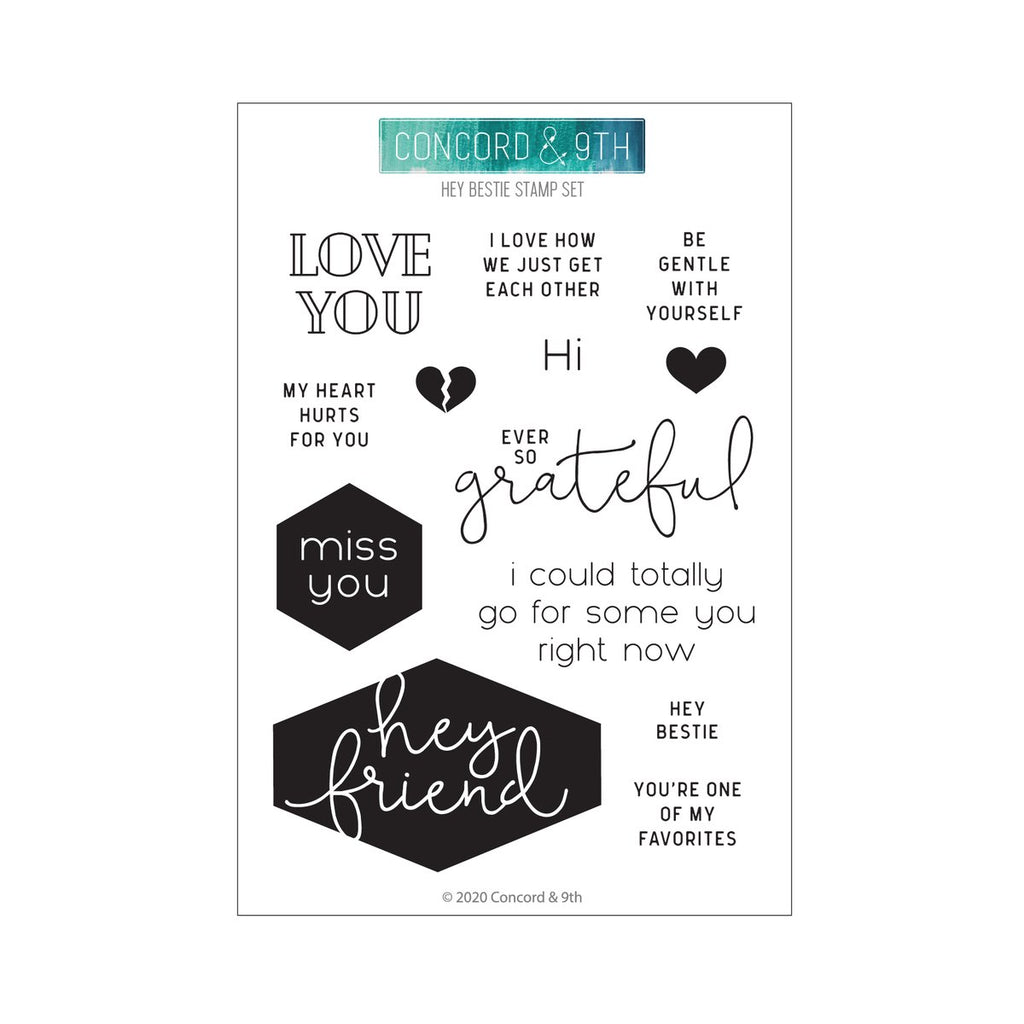 Hey Bestie Timbres 4X6