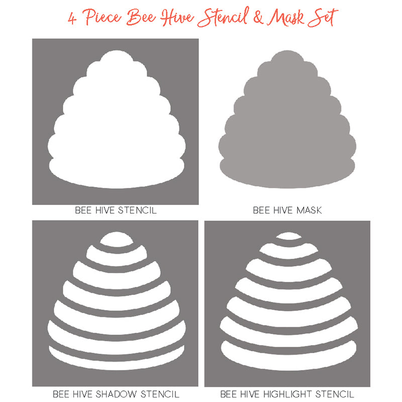 Honey Bee Hive Stencils & Mask Set of 4