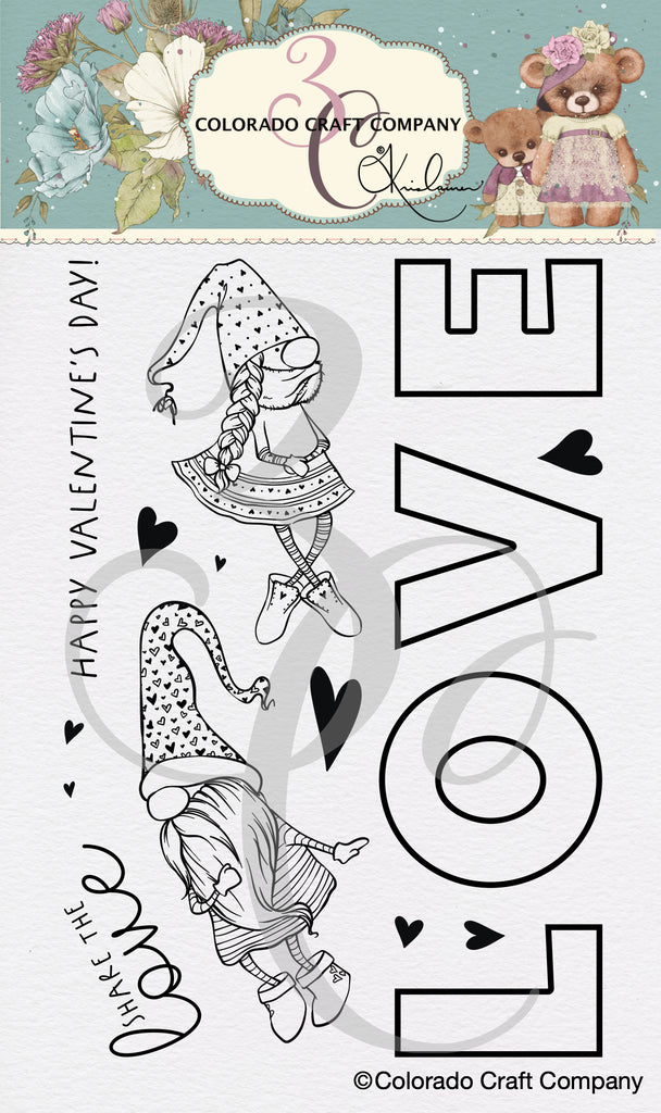Kris Lauren - Sitting Gnomes 4 x 6 Clear Stamps*