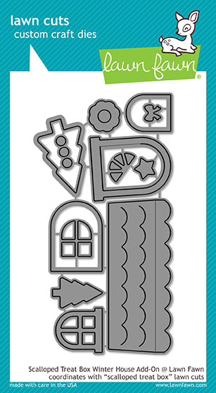 Scalloped Treat Box Winter House Add On Dies
