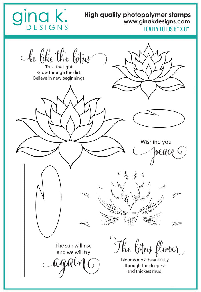 Joli jeu de tampons Lotus