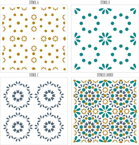 Layering Stencil - Mediterranean Tile*