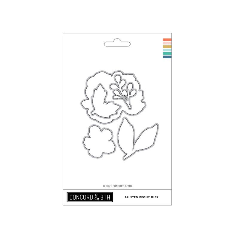 Matrices de découpe pivoines peintes