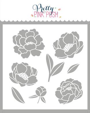 Peonies Stencil