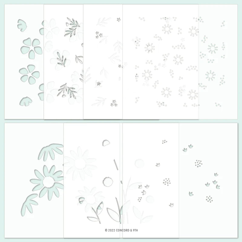 Pack de pochoirs Petal Pushers (7) 4,75 x 4,75