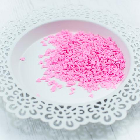 Confettis d'argile coeurs roses