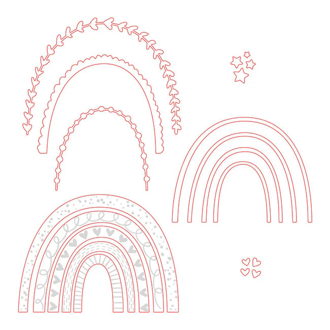 Accents arc-en-ciel | Matrices de coupe de miel