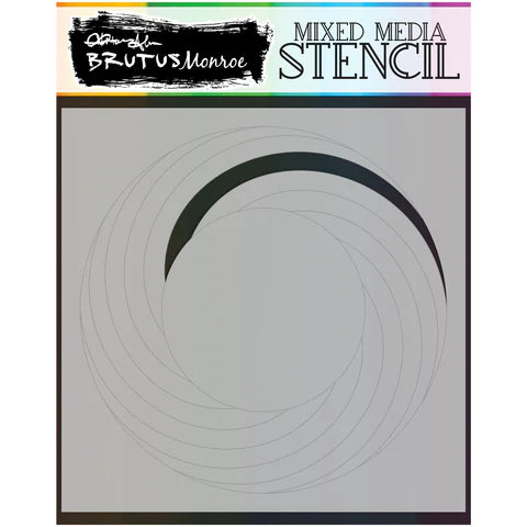 Mixed Media Stencil - Rainbow Spiral*