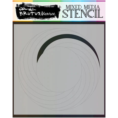 Mixed Media Stencil - Rainbow Spiral