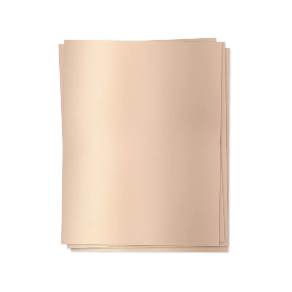 Papier feuilleté or rose, 6/pqt