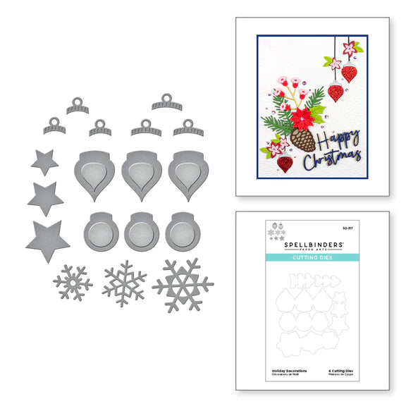 Holiday Decorations Etched Dies from the Tis the Season Collection