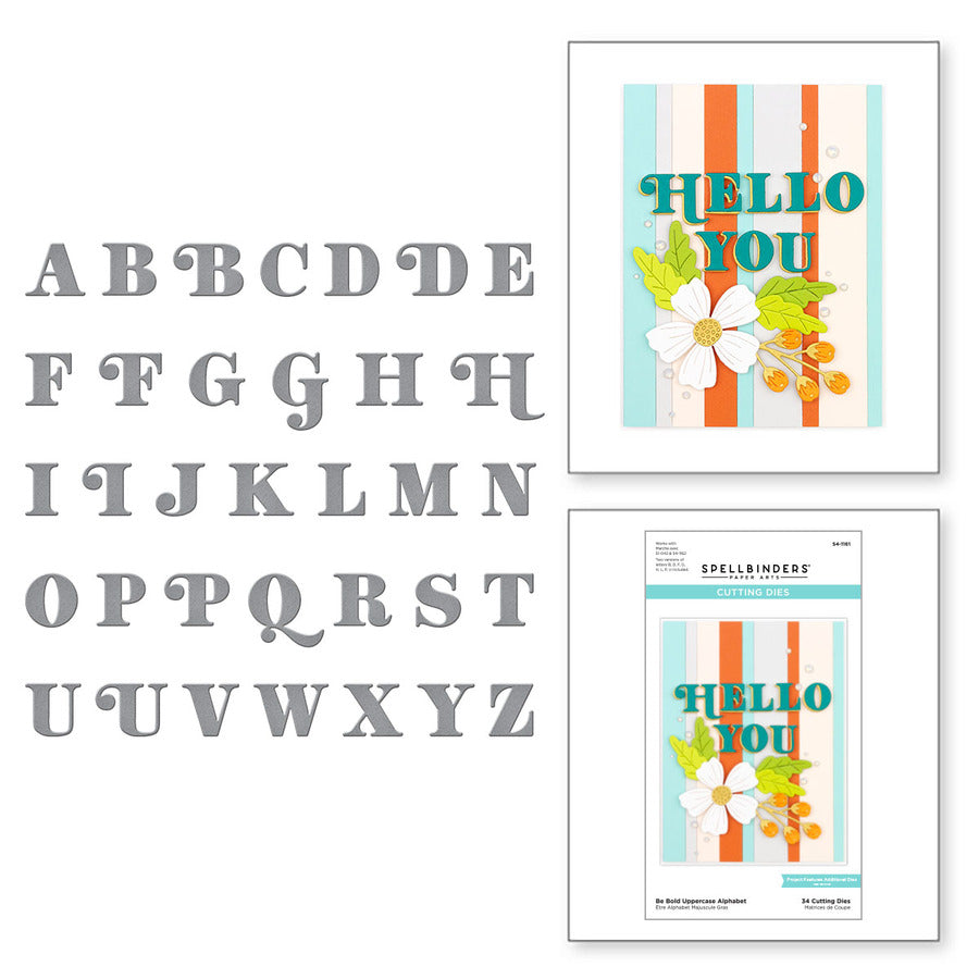 Matrices gravées Be Bold en majuscules de la collection Be Bold