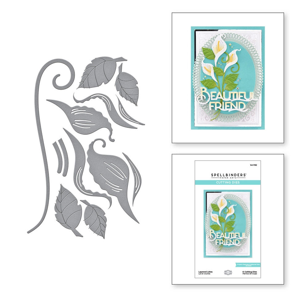 Layered Lilies Etched Dies from the Layered Fleur Bouquet Slimlines Collection by Becca Feeken