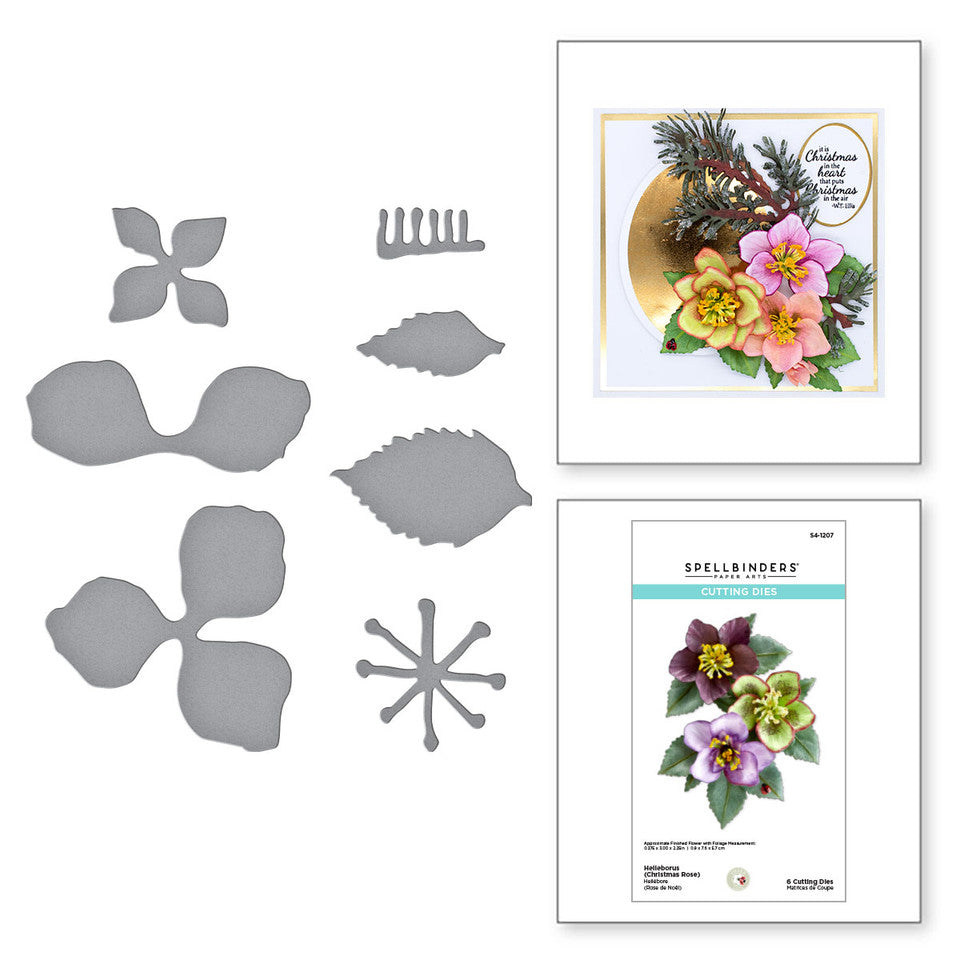 Helleborus (Christmas Rose) Etched Dies from the Winter Garden Collection by Susan Tierney-Cockburn