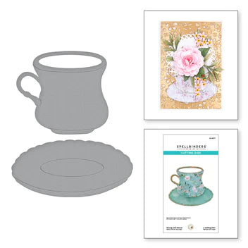 Matrices gravées pour tasse à thé et soucoupe de la collection Victorian Garden par Susan Tierney-Cockburn