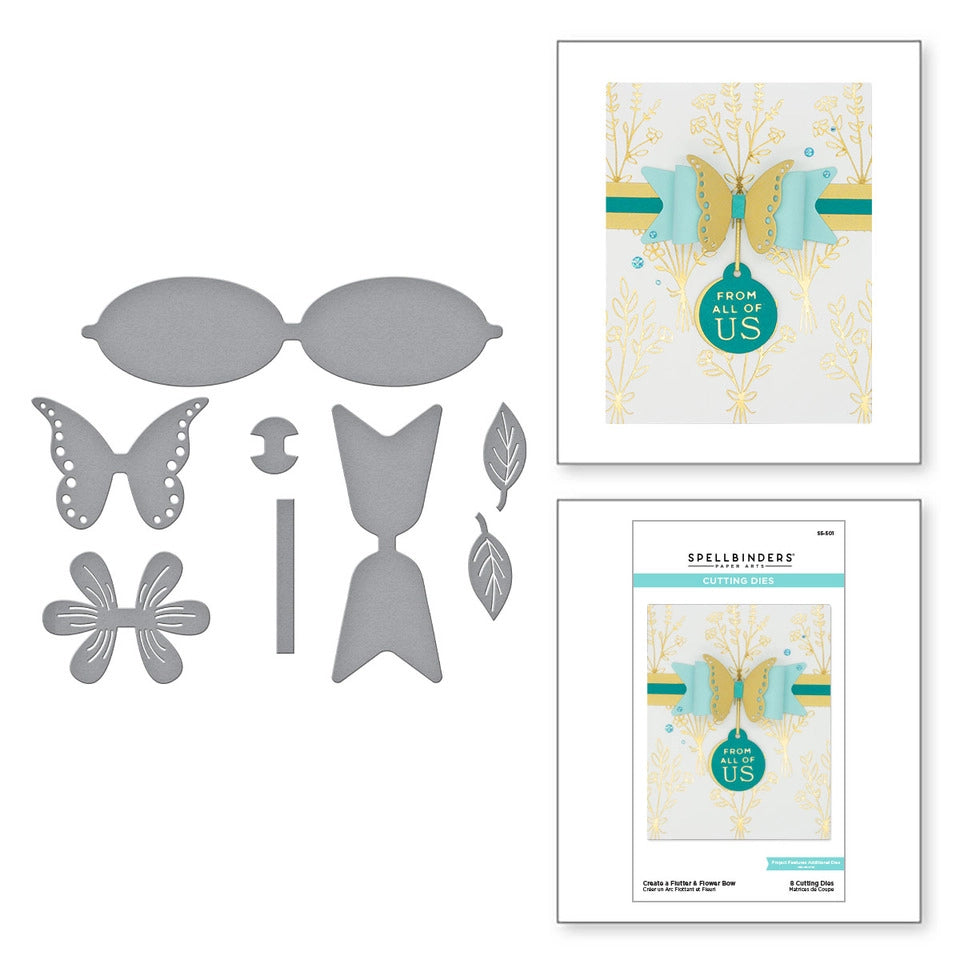 Créez des matrices gravées Flutter & Flower Bow de la collection Inspired Basics