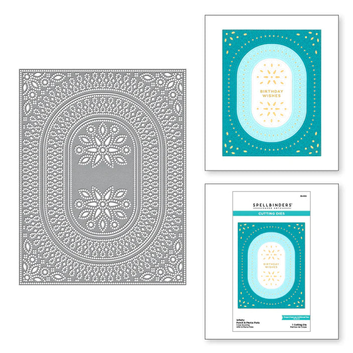 Matrices gravées Infinity Punch & Pierce Plate de la collection Stylish Ovals