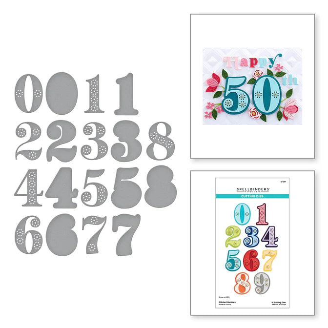 Matrices gravées avec numéros cousus de la collection Stitched Numbers & More