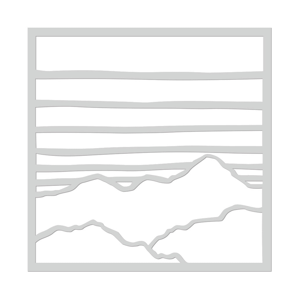 Pochoir dégradé ciel et montagnes