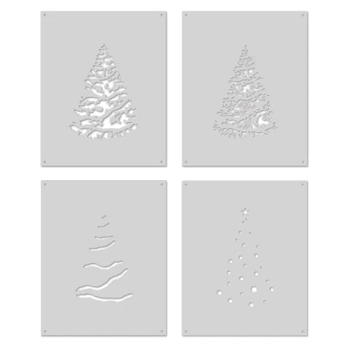 Superposition de couleurs O Pochoir d’arbre de Noël
