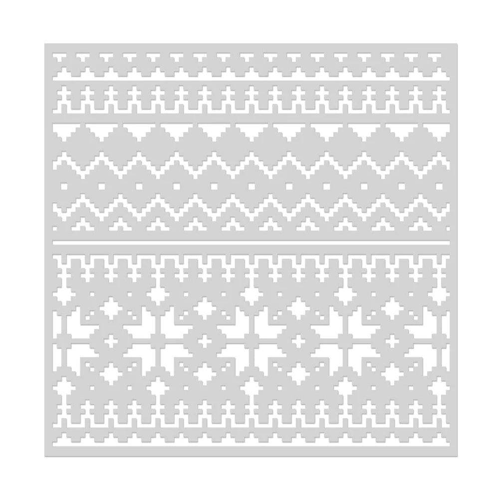 Pochoir motif pull 6x6